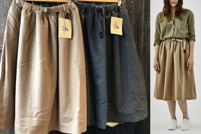 GRAMICCI WOOL LONG FLARE SKIRT