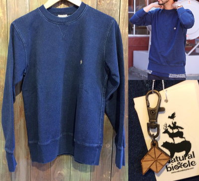 Natural bicycle EZONOHA indigo sweat crew